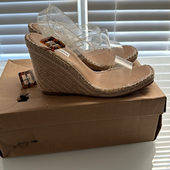 Steve Madden URI clear espadrille sandals ~ size 7.5 - Picture 2 of 4